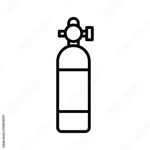 oxygen cylinder icon Simple thin line stroke vector