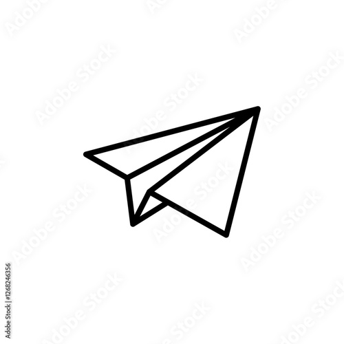 paper plane icon Simple thin line stroke vector