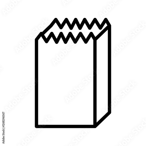 paper bag icon Simple thin line stroke vector