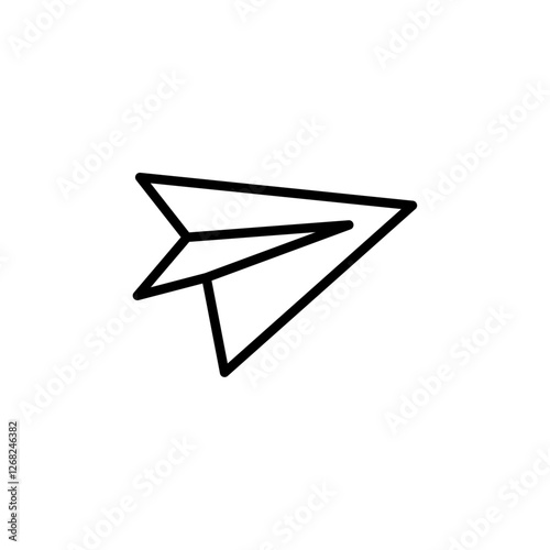 paper plane icon Simple thin line stroke vector
