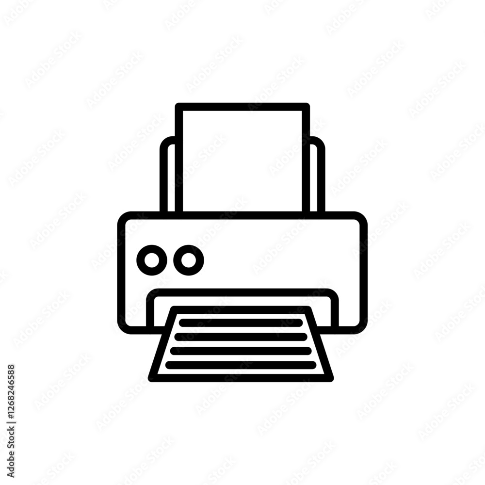 printer icon Simple thin line stroke vector printer icon Simple thin line stroke vector