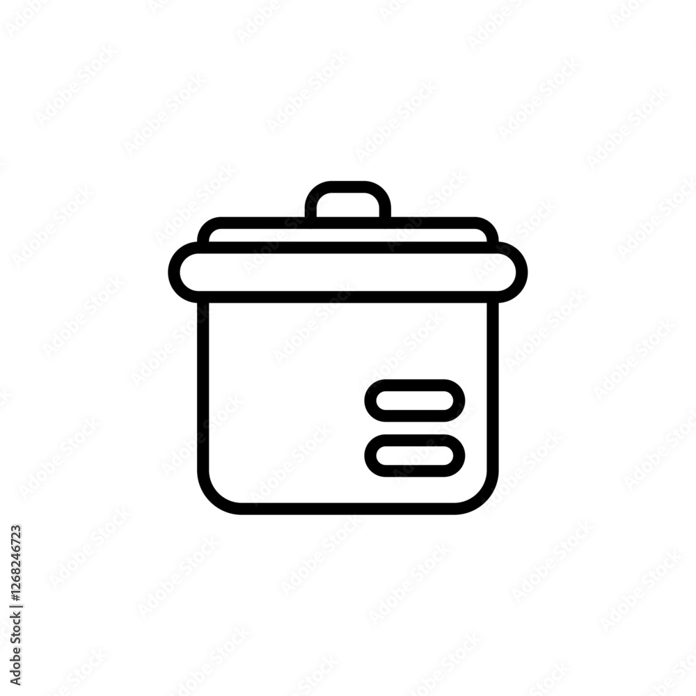 rice cooker icon Simple thin line stroke vector rice cooker icon Simple thin line stroke vector