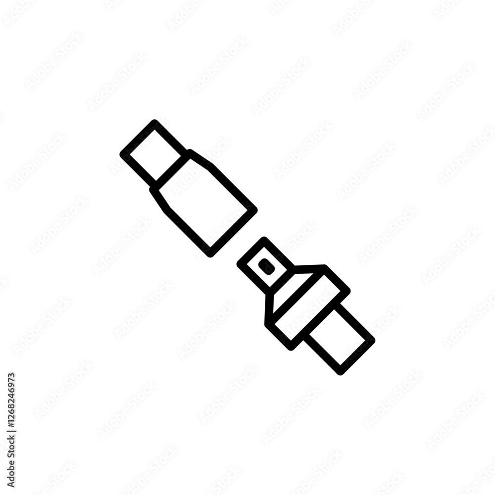 seat belt icon Simple thin line stroke vector seat belt icon Simple thin line stroke vector