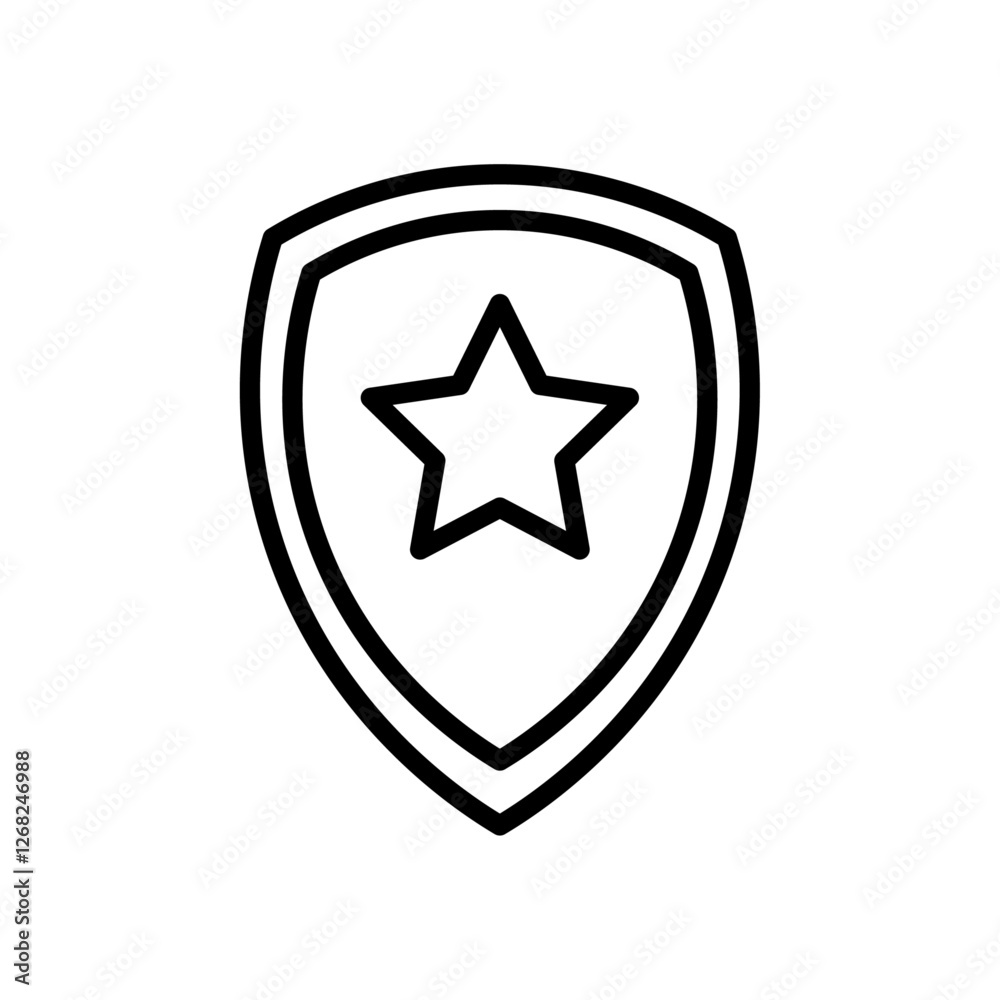 shield icon Simple thin line stroke vector shield icon Simple thin line stroke vector