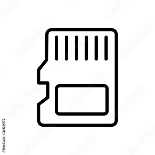 sd card icon Simple thin line stroke vector