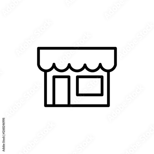 shop icon Simple thin line stroke vector