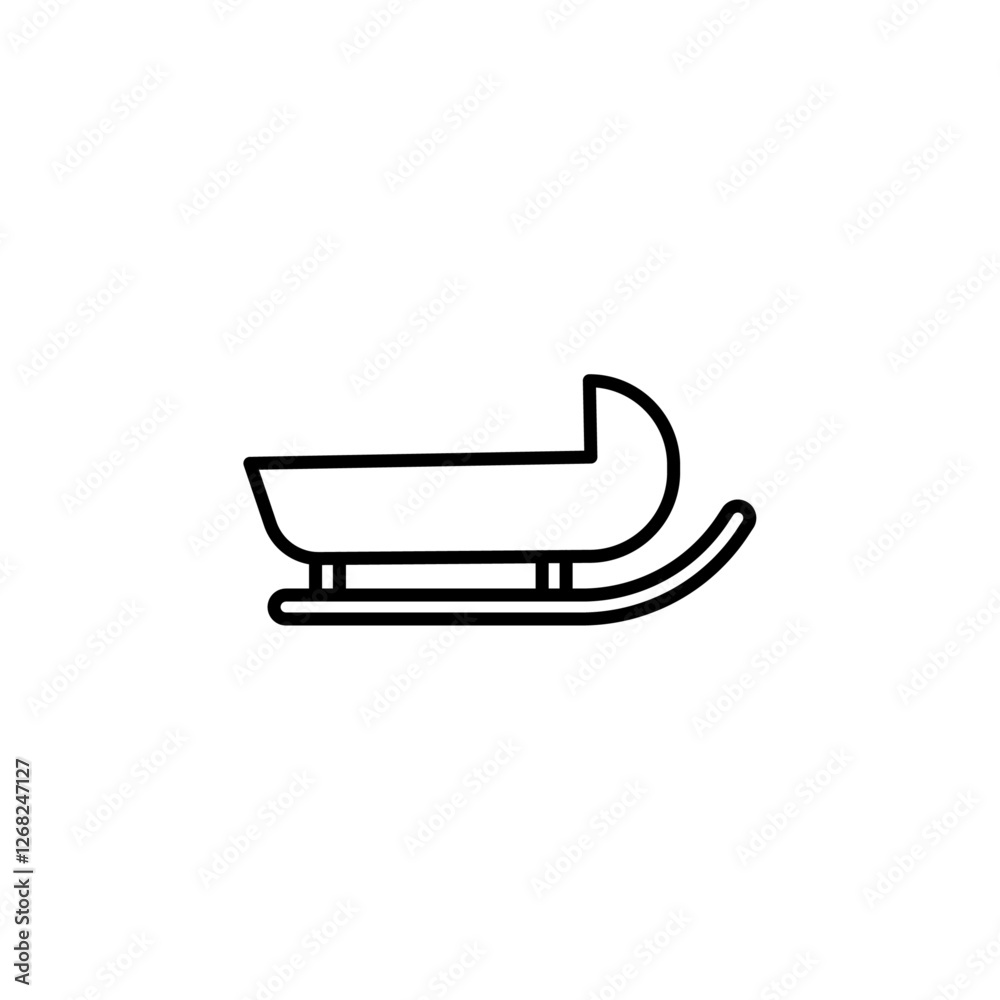 sled icon Simple thin line stroke vector sled icon Simple thin line stroke vector