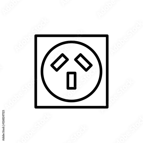socket icon Simple thin line stroke vector