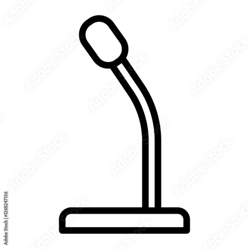 speech mic icon Simple thin line stroke vector