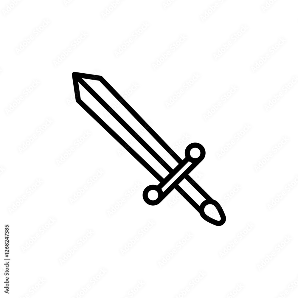 sword icon Simple thin line stroke vector sword icon Simple thin line stroke vector