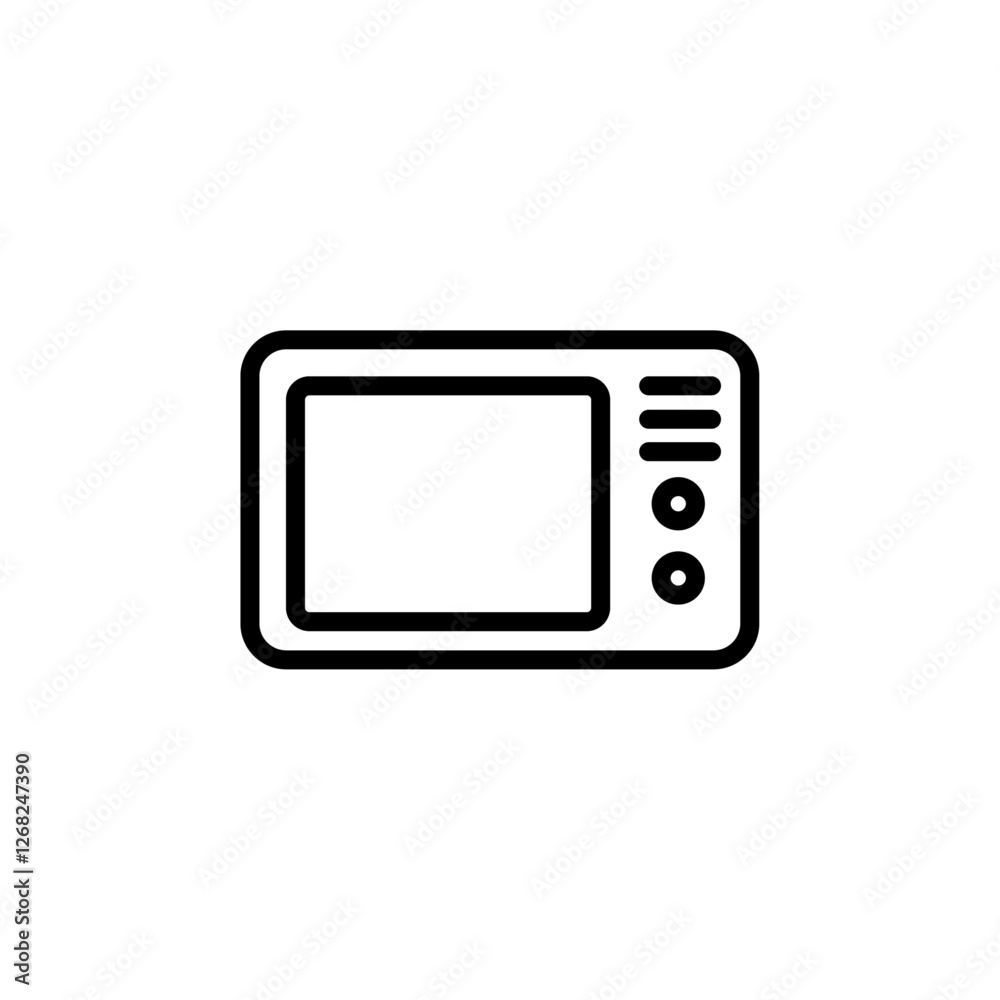television icon Simple thin line stroke vector television icon Simple thin line stroke vector