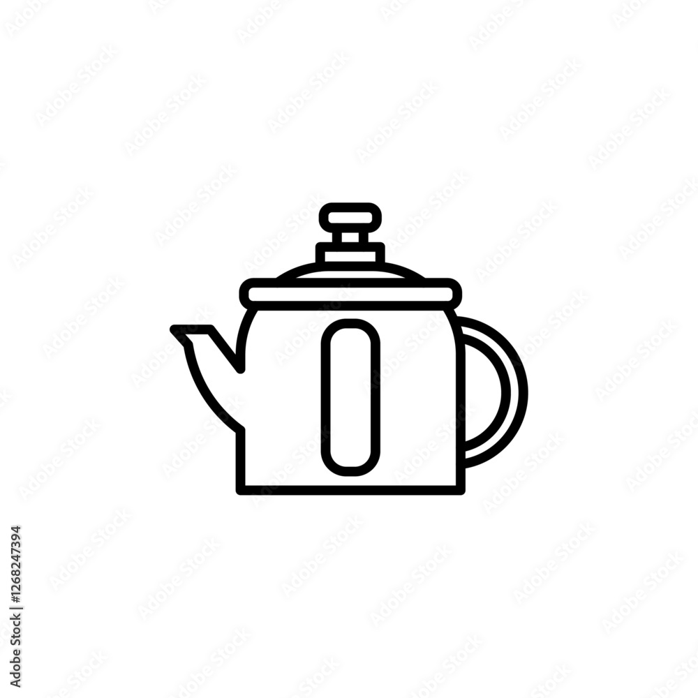 Fototapeta premium tea pot icon Simple thin line stroke vector