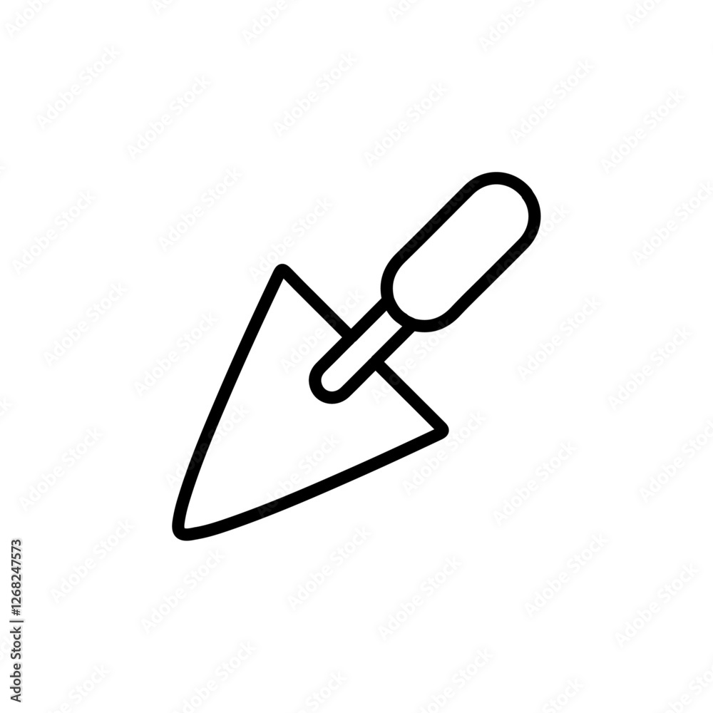 trowel icon Simple thin line stroke vector trowel icon Simple thin line stroke vector