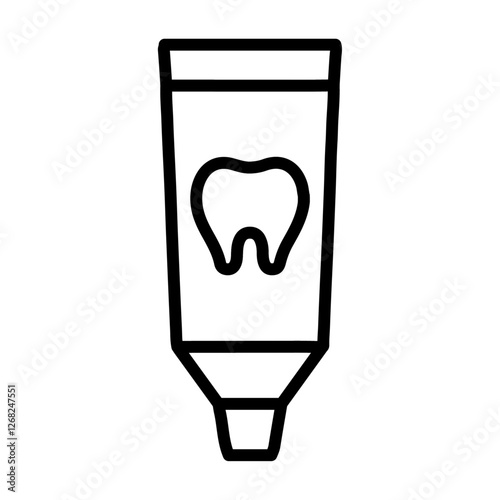 tooth paste icon Simple thin line stroke vector
