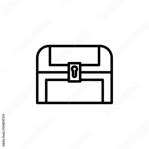 treasure chest icon Simple thin line stroke vector