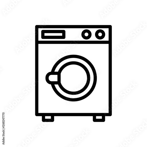 washing machine icon Simple thin line stroke vector