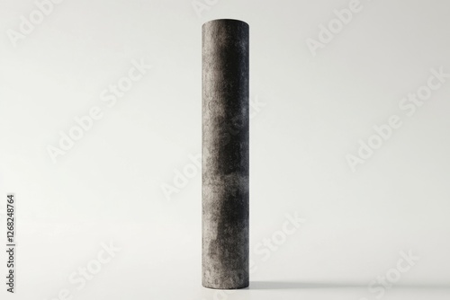 Dark grey cylindrical column studio shot, isolated