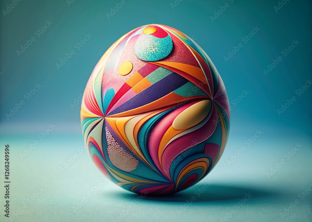 Fototapeta premium Modern Abstract Easter Egg Print: Digital Ink Design for Textile & Wallpaper