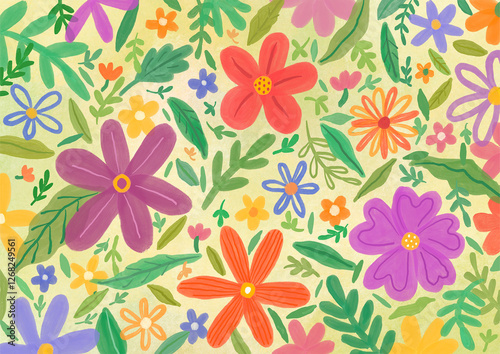 Wallpaper Mural seamless pattern with flowers background Torontodigital.ca