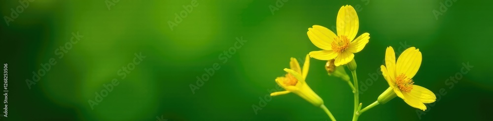 Descripci?n de una planta con flores amarillas en un fondo verde, folia, florales, plantas Descripci?n de una planta con flores amarillas en un fondo verde, folia, florales, plantas