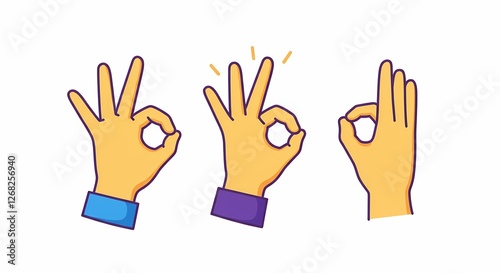 Ok Sign Icon Set - Clean, Modern Approval Icons for UI/UX, Web, and Mobile Design - Versatile Vector Graphics for Digital Projects