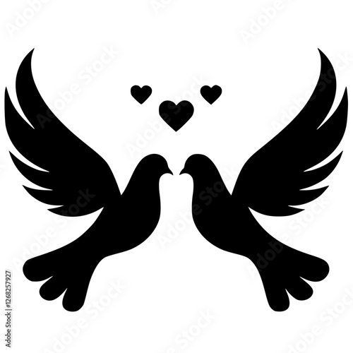 Romantic dove silhouette