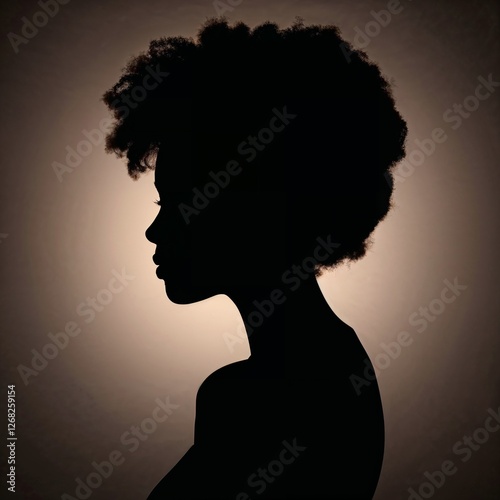 Silhouette of a Black Woman with Natural Hair