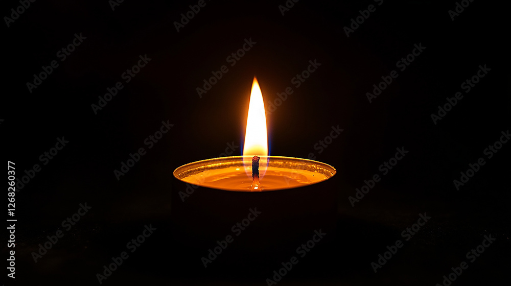A small candle flickering in an endless dark void A small candle flickering in an endless dark void