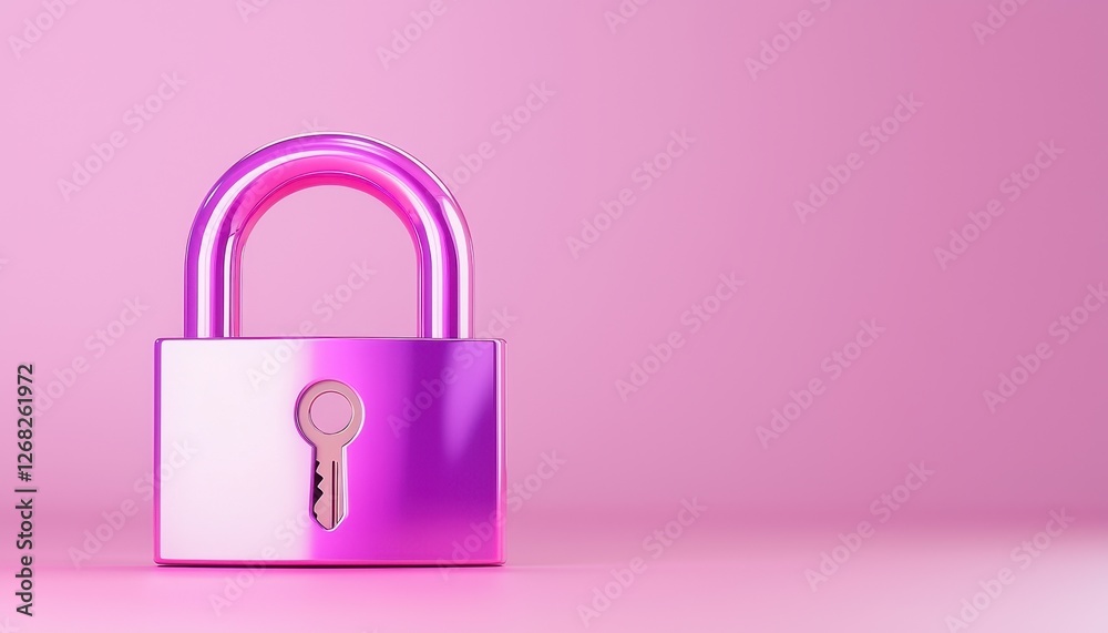 A stylish pink padlock against a soft pink background, symbolizing security and safety. A stylish pink padlock against a soft pink background, symbolizing security and safety.