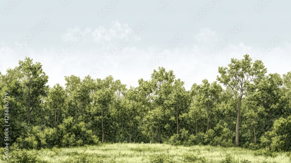 Lush forest edge on a bright day.  Possible use Nature wallpaper