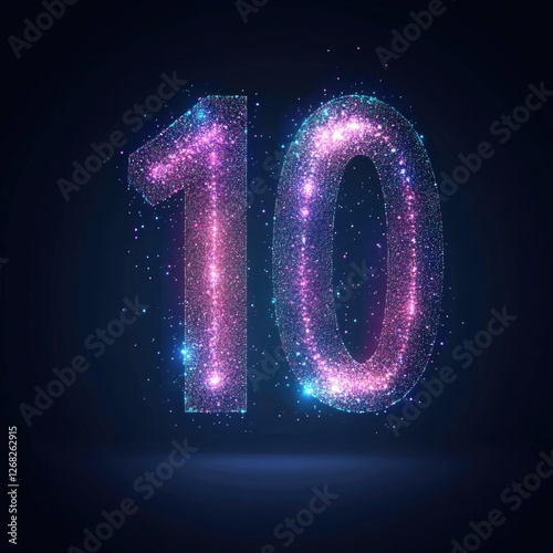 Celebratory 10th Birthday Sparkling Text photo