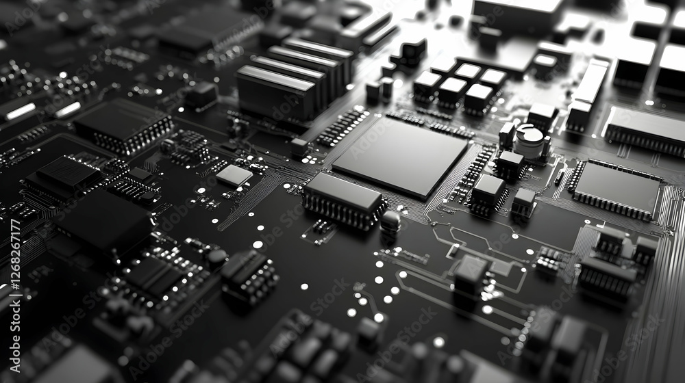 custom made wallpaper toronto digitalClose-up of Circuit Board Components