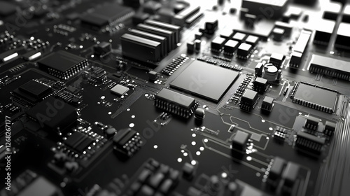 Wallpaper Mural Close-up of Circuit Board Components Torontodigital.ca