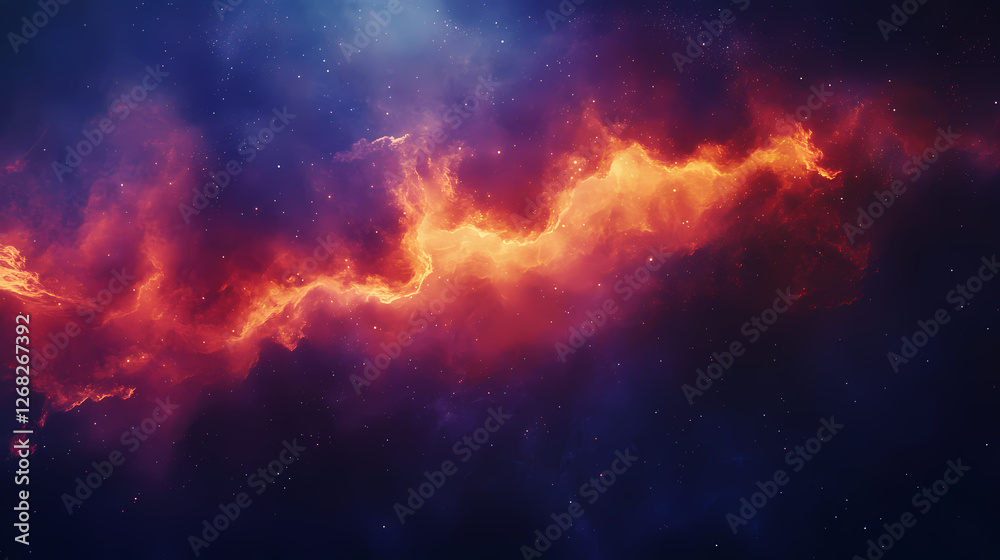 Fototapeta premium Cosmic unicorn, mane ablaze with nebula colors. ideal for fantasy, magic, and celestial themes. Celestial Cartographers. Illustration