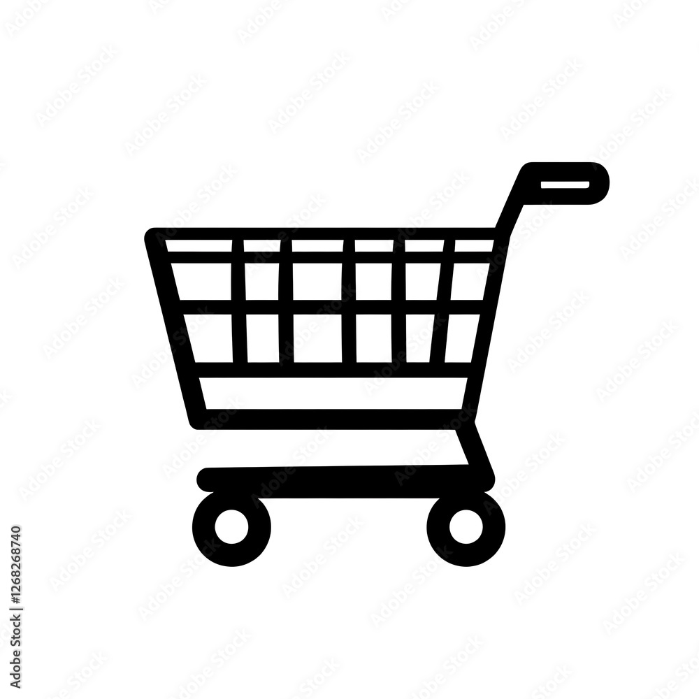 Simple Black Outline Shopping Cart Icon Simple Black Outline Shopping Cart Icon