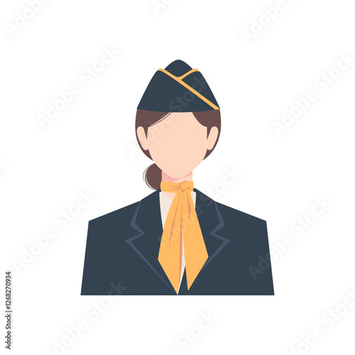Stewardess portrait vector illustration 