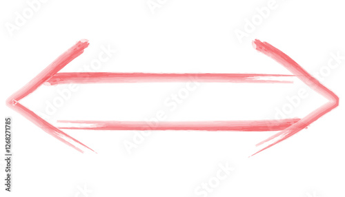 赤色の双方向二本矢印の水彩イラスト3