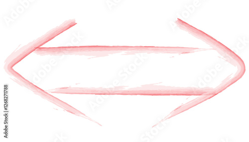 赤色の双方向二本矢印の水彩イラスト4