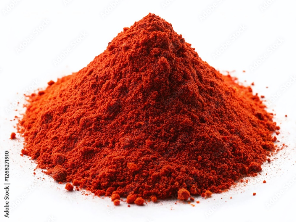 Red Paprika Spice Piles, Top View, Isolated Background - Culinary Photography Red Paprika Spice Piles, Top View, Isolated Background - Culinary Photography