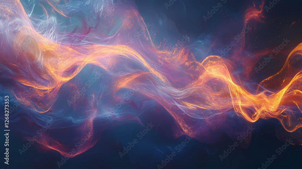 Gently fire wave, generative ai. Silken Mist Spirits. Illustration Gently fire wave, generative ai. Silken Mist Spirits. Illustration