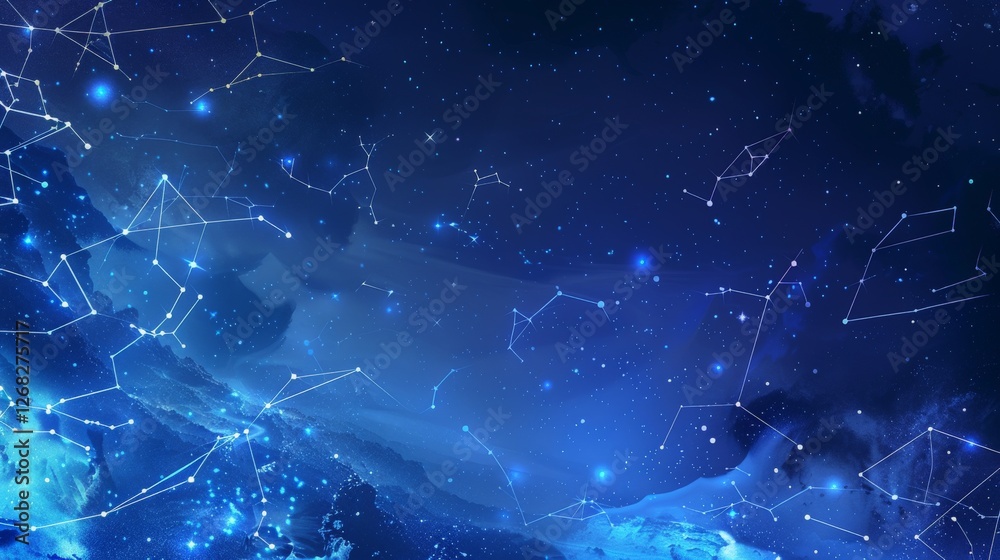 A blue background with stars and constellations with A blue background with stars and constellations with
