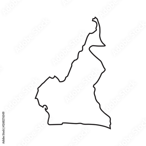 map of Cameroon line icon