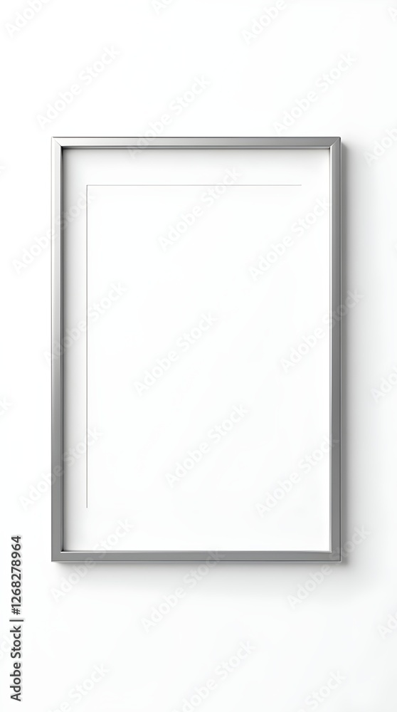 silver metallic frame with copy-space, isolated on white, background silver metallic frame with copy-space, isolated on white, background
