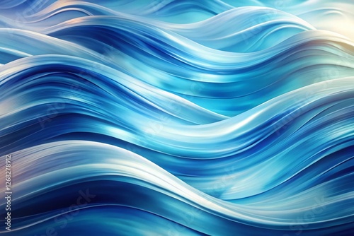 Serene Abstract Blue and White Wave Background: Elegant Flowing Design for Modern Graphics & Projects