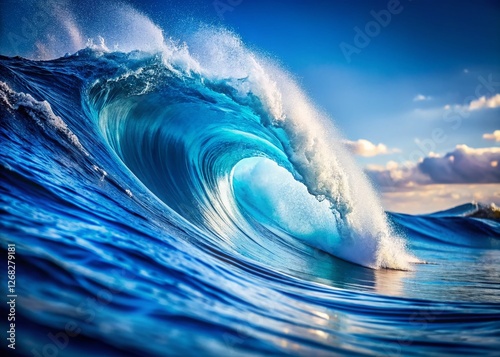 Serene Blue and White Wave Pattern Background - Calming Abstract Texture