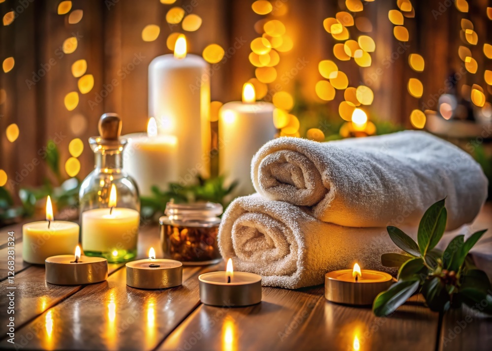 Serene Spa Massage: Essential Oils, Candles, and Soft Towels Serene Spa Massage: Essential Oils, Candles, and Soft Towels