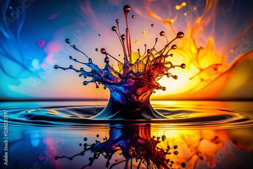 Silhouette Ink Blot Floating on Water - Abstract Art Photography