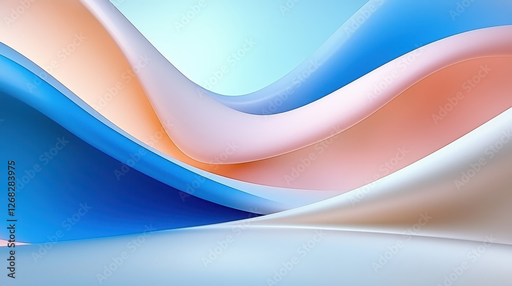 Obraz premium Abstract Pastel Waves Flowing Design