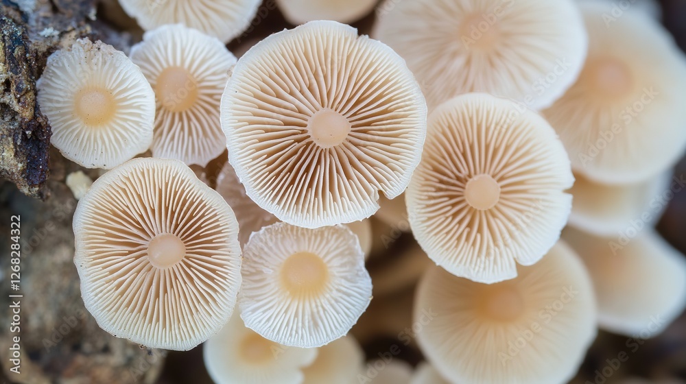 Close-up Exploration of Diverse Mushroom Species, Highlighting Unique Shapes and Textures in Natural Light Close-up Exploration of Diverse Mushroom Species, Highlighting Unique Shapes and Textures in Natural Light