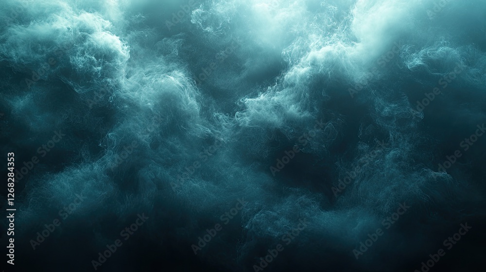 Dark, swirling ocean waves creating a dramatic underwater atmosphere with light filtering through Dark, swirling ocean waves creating a dramatic underwater atmosphere with light filtering through